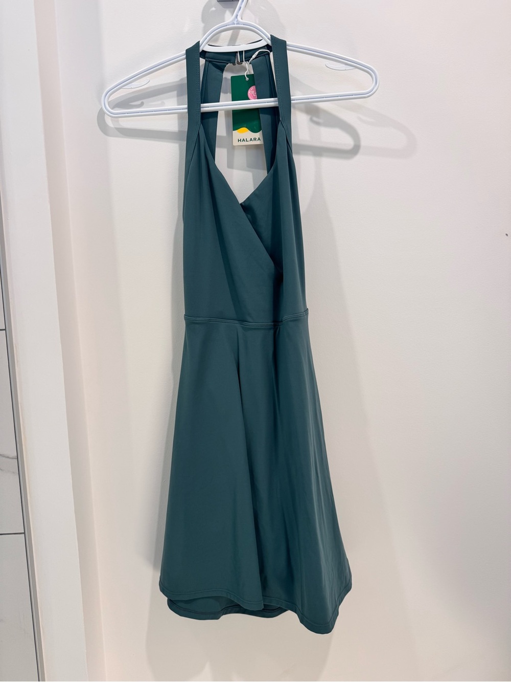 HALARA Teal Halter Dress